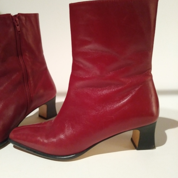 Etienne Aigner Red Heeled Boots - Picture 3 of 10